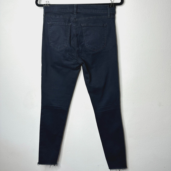 J Brand Crop Raw Hem Mid Rise Super Skinny Dark Blue Mercy Distressed Jeans 27 - Picture 8 of 14